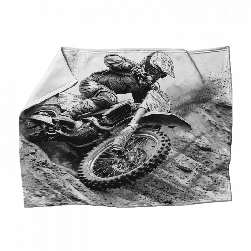 Jeté en molleton Motocross - Jetés de sport pour canapés ou lits, L 68 po x H 80 po