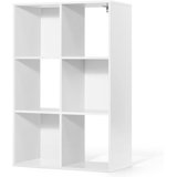 CAPHAUS Zaza 6 Cube 11-Inch Cube Storage Organizer Shelf Bookcase, Rustic Grey Oak or White