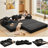 107'' Folding Cloud sofas Modular Sectional Sofa, DIY ,No Assembly-1669160508