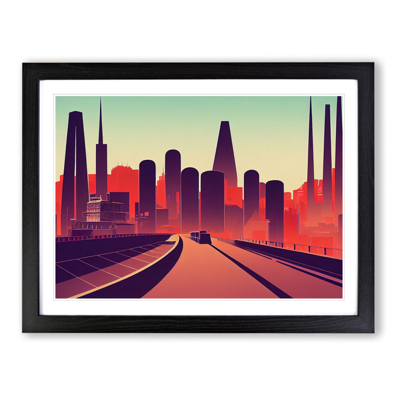 City Skyline Vol.6 - Framed Print, Black Framed, 46cm H x 64cm W x 2cm D