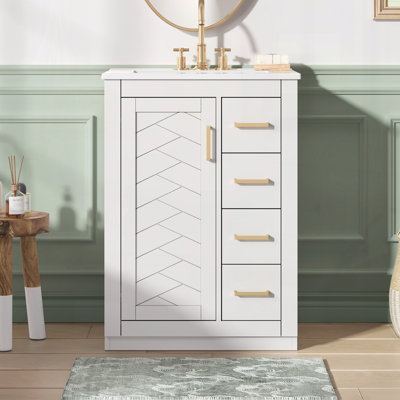 Meuble-lavabo 24 po avec lavabo en céramique