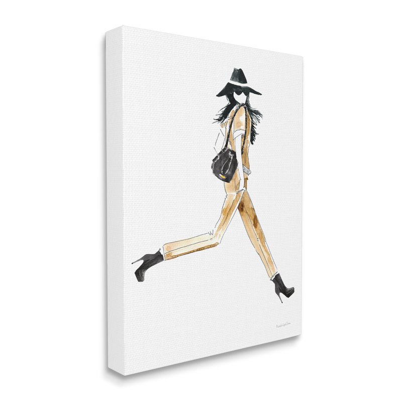 Pose de marche féminine haut profil, Toile tendue, H 30 po x l 24 po
