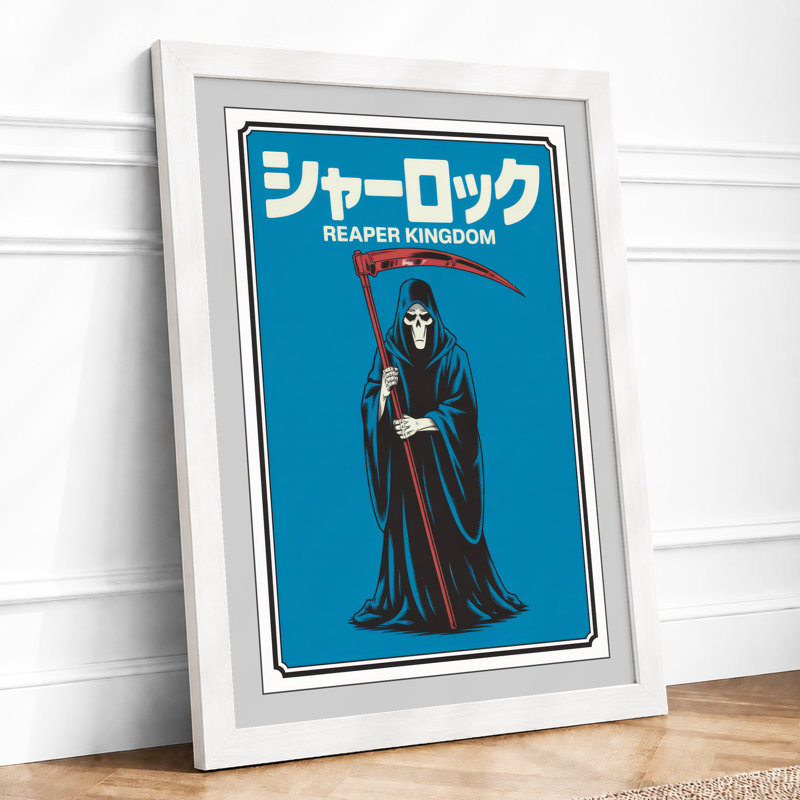 Reaper Kingdom Graphic - Framed Print, A1 - 84.1 x 59.4 cm, White
