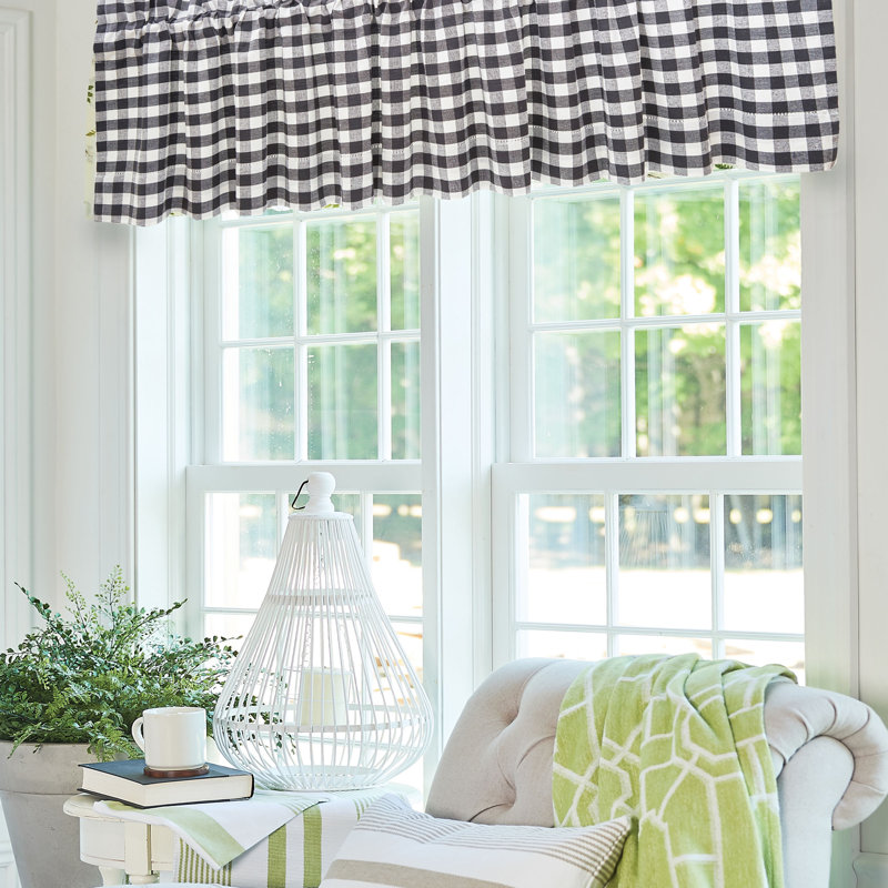 Ashford Black Valance Set of 2, Black/White