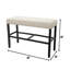 Banc industriel à hauteur de comptoir avec coussin beige et structure en bois pour le rembourrage rustique noir antique