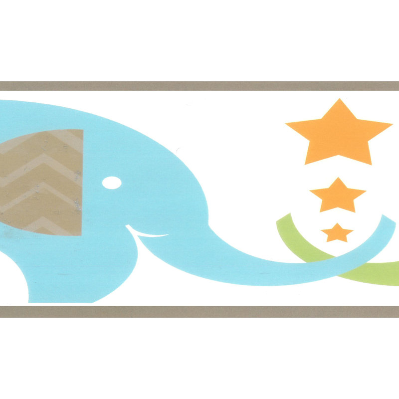 Bordure de papier peint L 15 pi x l 6,5 po Tryon Kids Elephants
