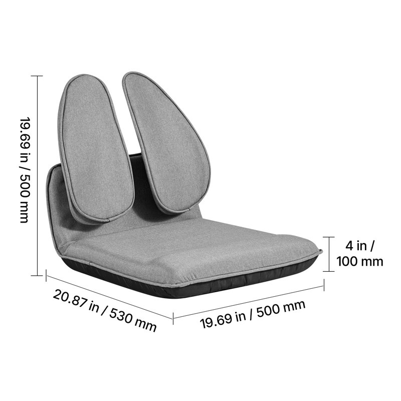Floor Chair, 5 Adjustable Positions Folding Floor Gaming Chair with Ergonomic Back Support, Sturdy Metal Frame with Recycled Foam and Linen Fabric, Multifunctional for Reading, Relaxing, Black