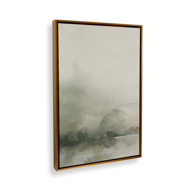 Impression sur toile «Mute Green Tranquility I», Cadre flottant or poli, H 48,75 po x l 32,75 po x P 1,75 po