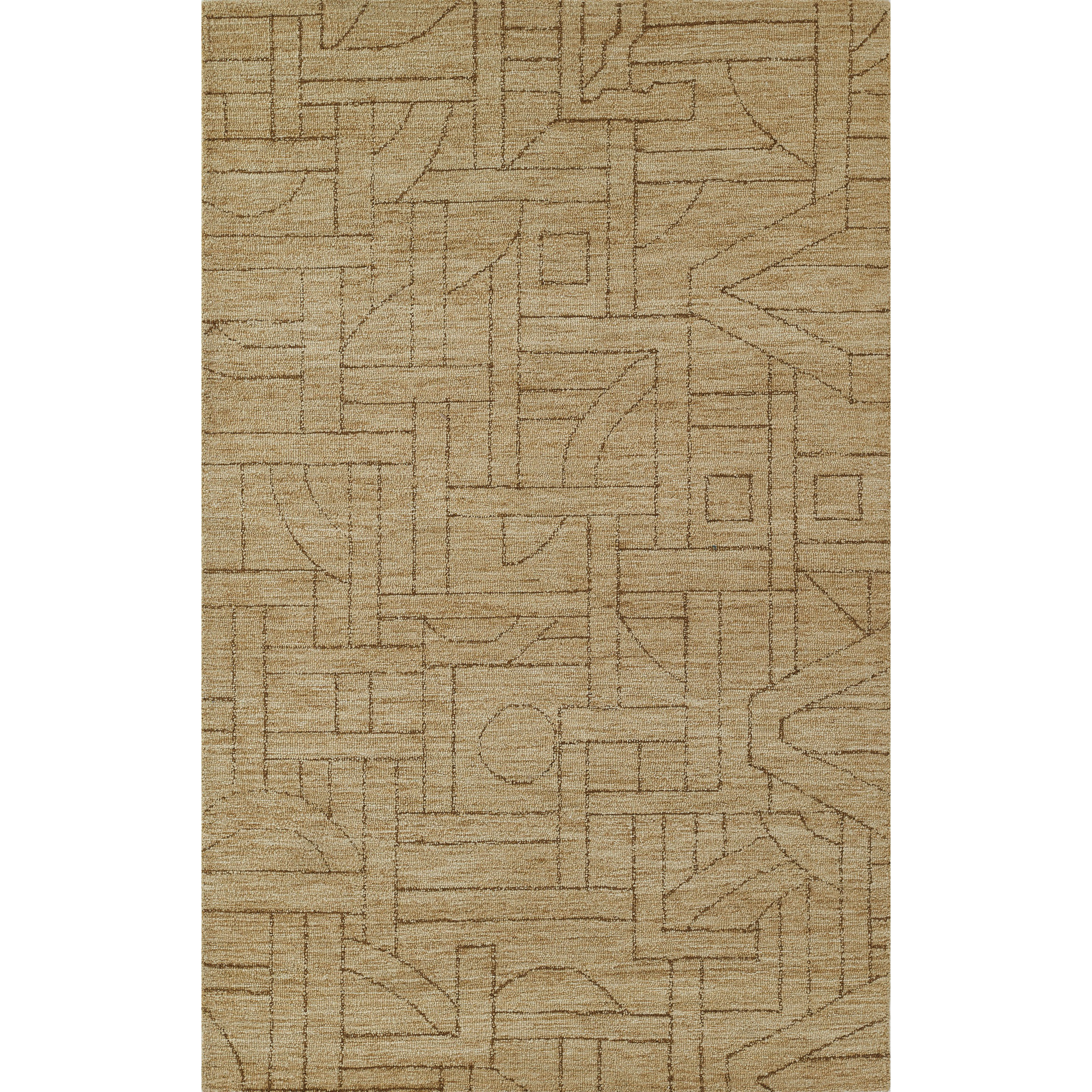 Ann-Sophie Handmade Wool Brown Rug, Rectangle 9' x 12'