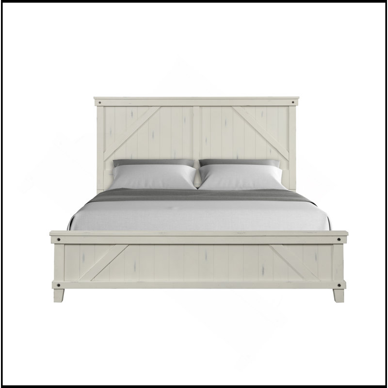 Très grand lit de style campagnard industriel en bois massif de conception classique pour un confort et un style durables