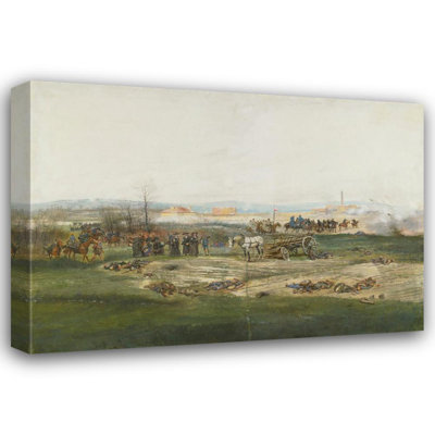 "The Battle of Champigny" by  Jean-Baptiste Édouard Detaille - Gallery Wrap Canvas Wall Art