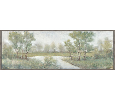 Champ & stream, reproduction d’art sur toile tendue encadrée