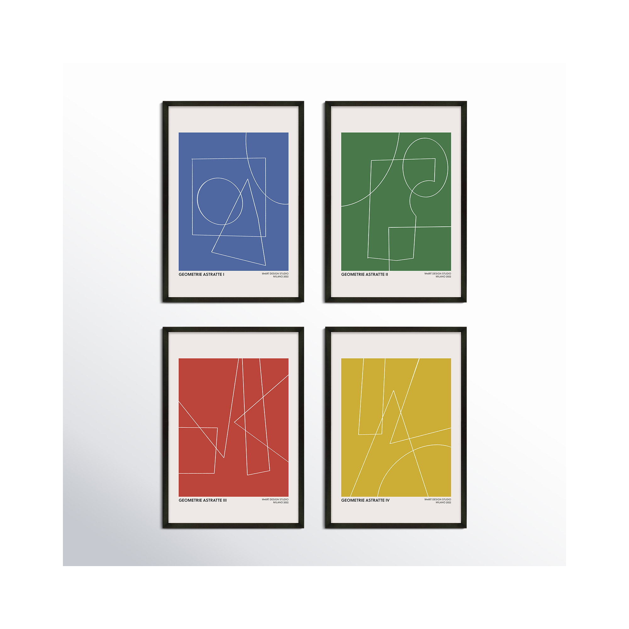 Derbey Geometric Abstraction, 50" H x 35" W x 1.25"D, Black