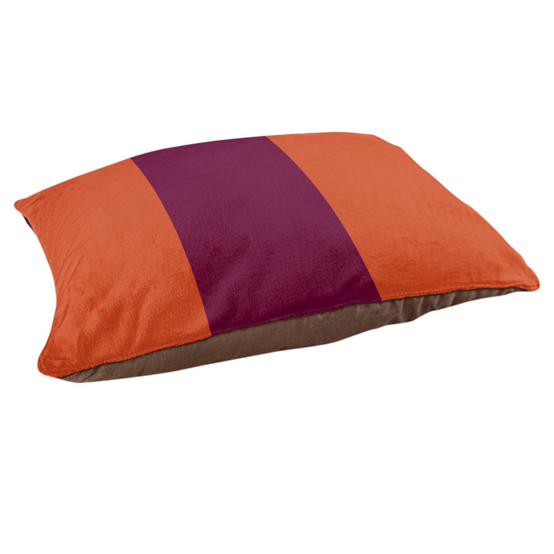 Coussin Miami, Grand (l 40 po x P 30 po x H 6,5 po), Orange / marron / orange