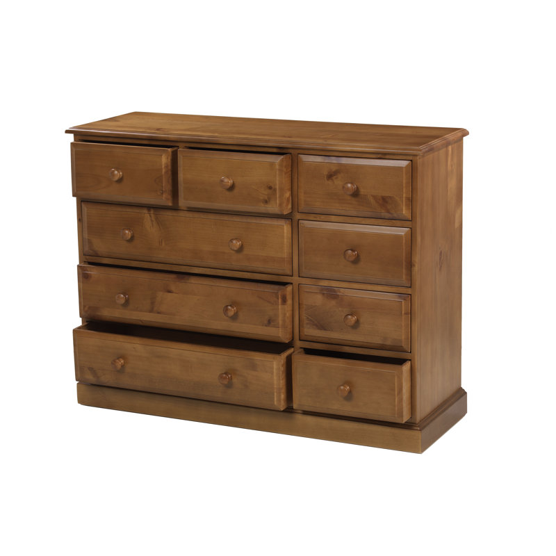 Hendon Solid Wood 126 cm W Chest of 9 Drawers