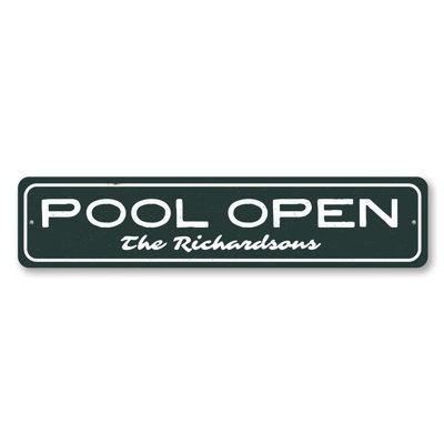 Pool Open Sign - 4" X 18"