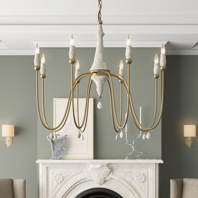 Clay 8 - Light Candle Style Chandelier with Beaded Accents