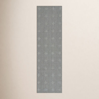 Patton Light Blue Hand-Loomed Geometric Wool Rug