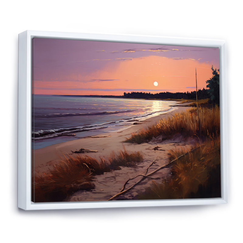 Impression sur toile Ocean Ocean Serenity, H 34 po x l 44 po x P 1,5 po, Cadre flottant blanc
