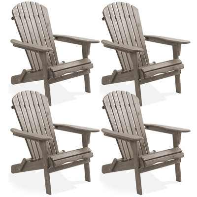  Solid Wood Folding Adirondack Chair