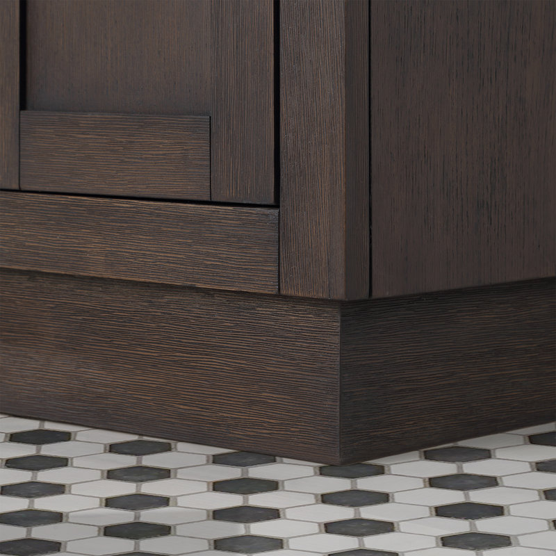 Chestnut 60" Carrara White Marble Countertop Bath Vanity with Mirror, Brown Oak