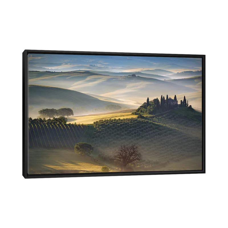«Belvedere Morning, Tuscany, italy», reproduction de photo sur toile, H 18 po x l 26 po x P 1,5 po, Toile avec cadre noir