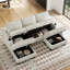 Canapé de rangement en chenille avec porte-gobelets-1479058303