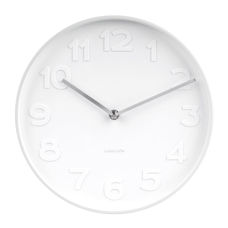 Metal Wall Clock, Large, White