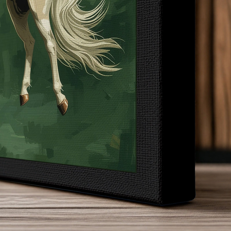 Classical Pegasus Japandi - Wrapped Canvas, 30x20 - 76.2 x 50.8 cm, Black Border