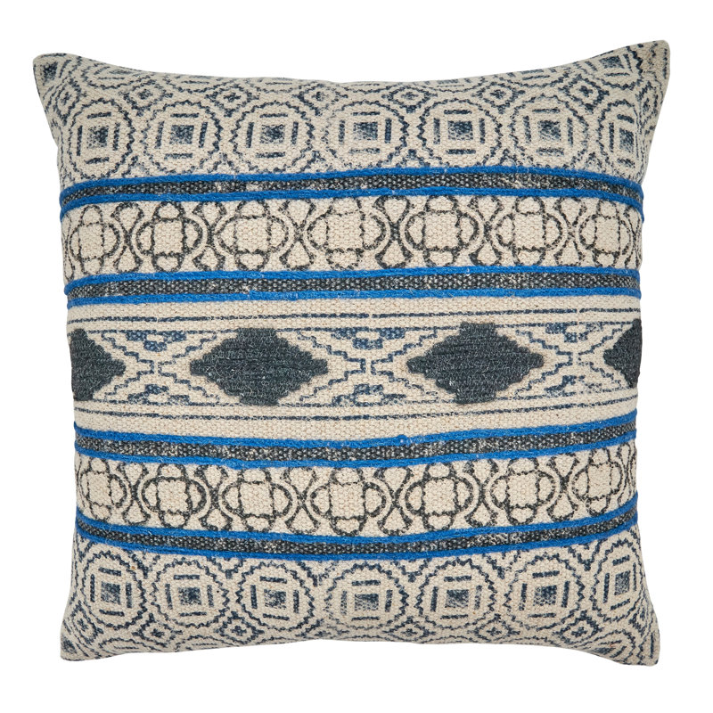 Ridgewater Collection Appliqued Cotton Throw Pillow, Polyester/Polyfill/Polyfill