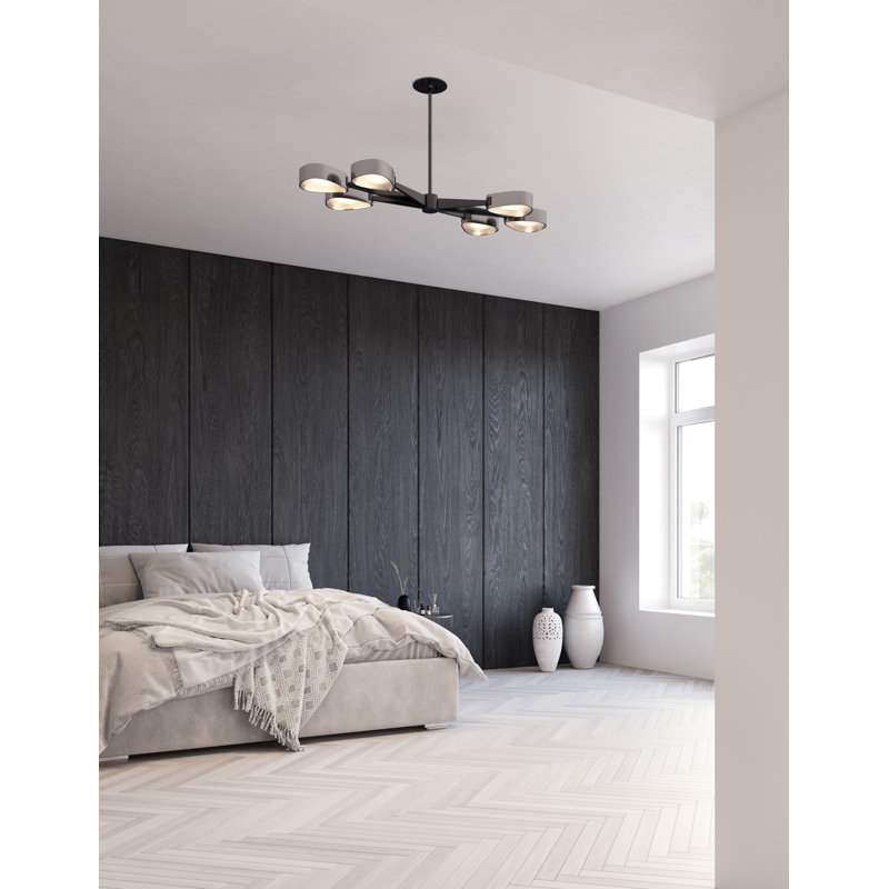 Sandiso 6 - Light Chandelier, Carbide Black/Black Chrome