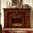 Brown Solid + Manufactured Wood Electric Fireplace-1638501503