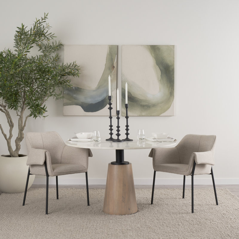 Gloriette 19.62'' H Upholstered Metal Armchair, Polyester/Polyester Blend Oatmeal