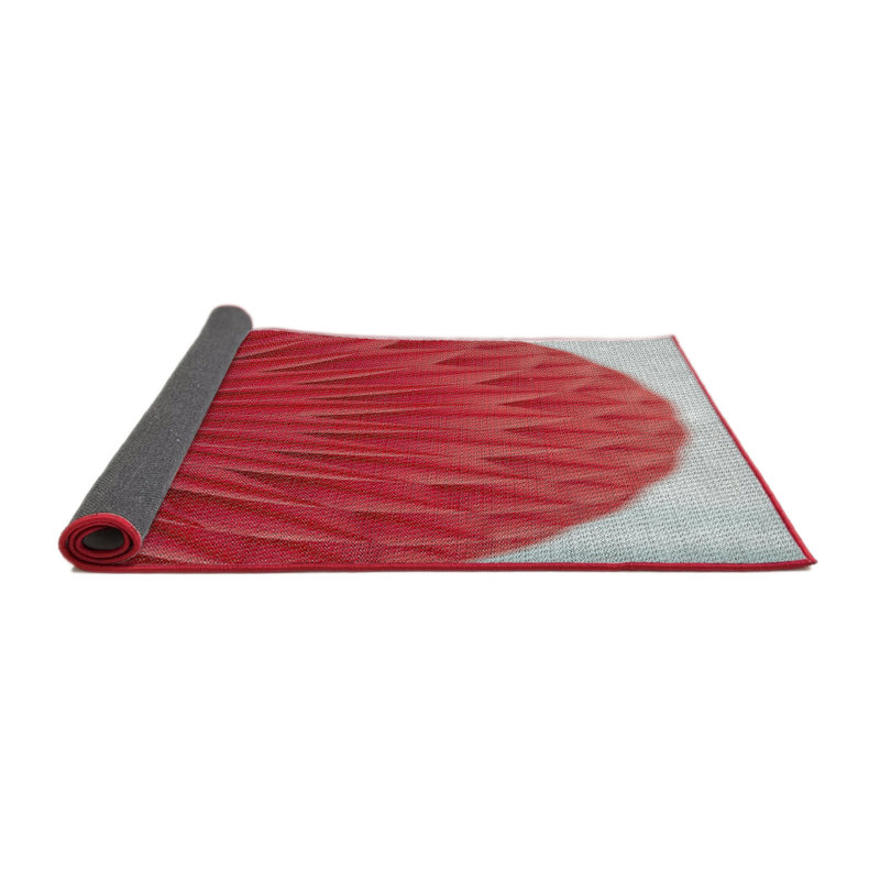 Tapis rouge tissé à la machine, Rond 7 pi