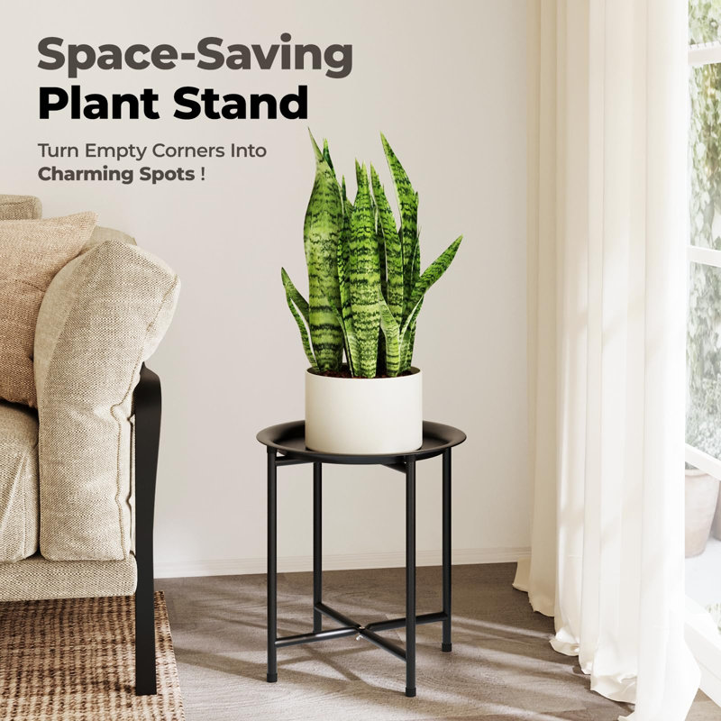 Support pour plantes d'intérieur, table haute pour plantes d'extérieur, tabouret pour plantes noir
