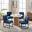 Chenille Upholstered Dining Chairs with Iron Leg Frame Side Chair (Set of 2)-2110205095