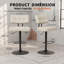 Tabouret de bar pivotant à hauteur réglable, ensemble de 2 tabourets de bar à hauteur de comptoir, tabourets de bar rembourrés en tissu avec dossier pour îlot de cuisine, Home Bar, beige-116793420