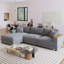 Canapé surdimensionné contemporain en L de 114,5 po avec 2 coussins en canapé avec 2 coussins et méridienne réversible avec deux accoudoirs-1726144095