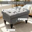 Pouf de rangement élégant capitonné avec garniture cloutée, repose-pieds multifonctionnel et solution de rangement pour les salons
