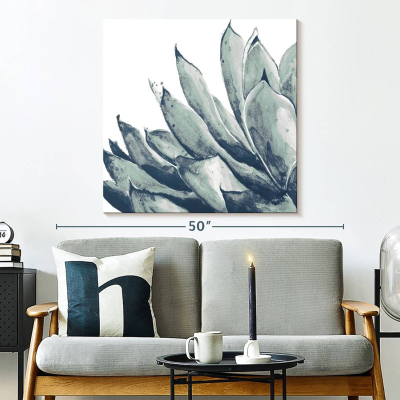 Harnek Blue Agave On White I, 33" H x 33" W