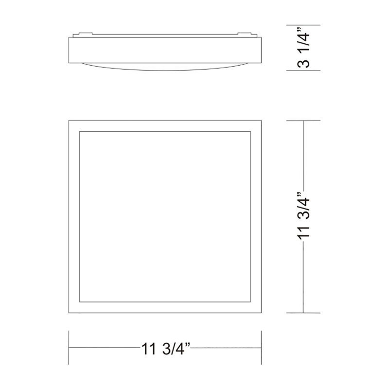 Flat Q 2-Light 11.75" Flush Mount, 11.75" H x 11.75" W x 3.25" D