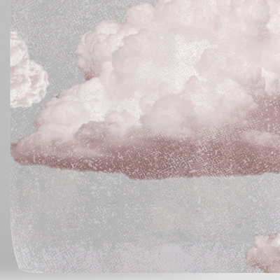 Papier peint rose avec nuages pour enfants et chambre de bébé