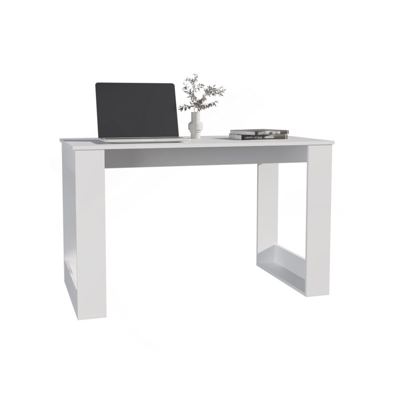 Bureau Oviedo 120, bureau à domicile, blanc, Blanc