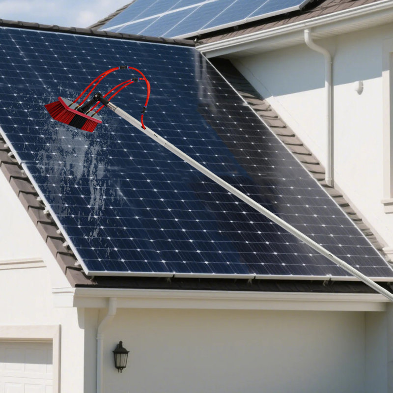 Brosse de nettoyage de panneau solaire, fenêtre extensible et ensemble de nettoyage de panneau PV