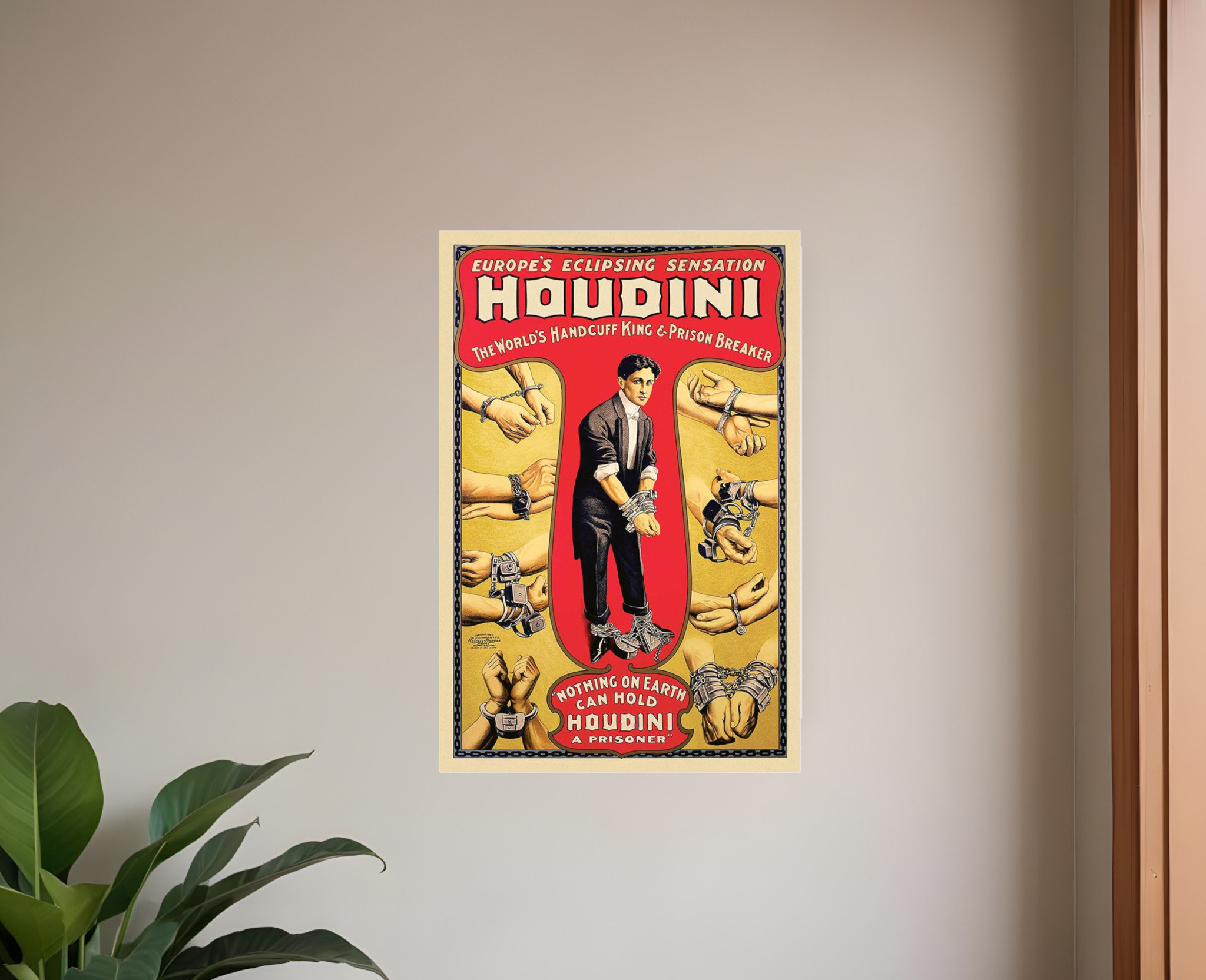 HomeRoots Houdini Handcuff King Vintage Magic Poster Wall Art - Wayfair ...