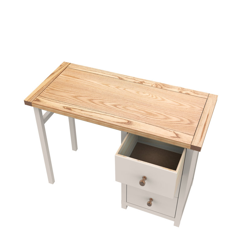 Bureau double caisson Bucoli, Brun / Blanc