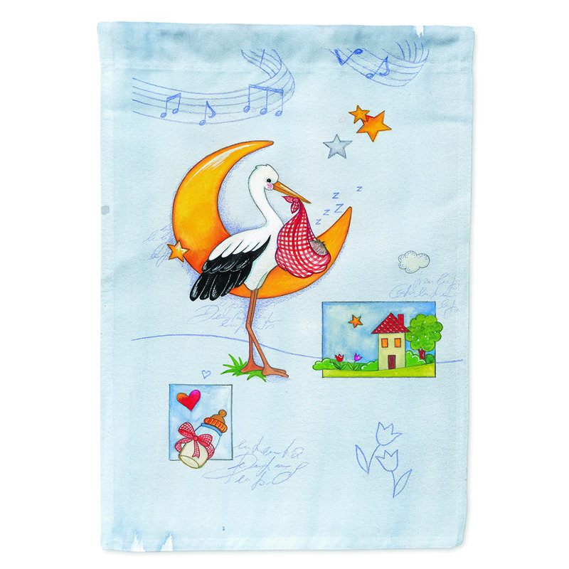 Stork de bébé en polyester à 2 côtés 40 x 28 po attendue drapeau maison
