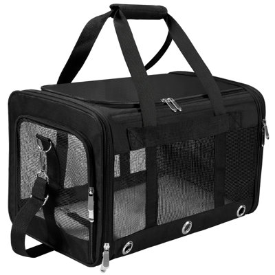 Soft Sided Cat/Dog Carrier,Collapsible Pets Travel Carriers For Pet/Puppy With Shoulder Strap & Removable Mat,Mesh Top Load Small Dogs/Cats Carry Bag -  Ebern Designs, 6BCF7B88FD534EA3BCDF23B9AD8FE712