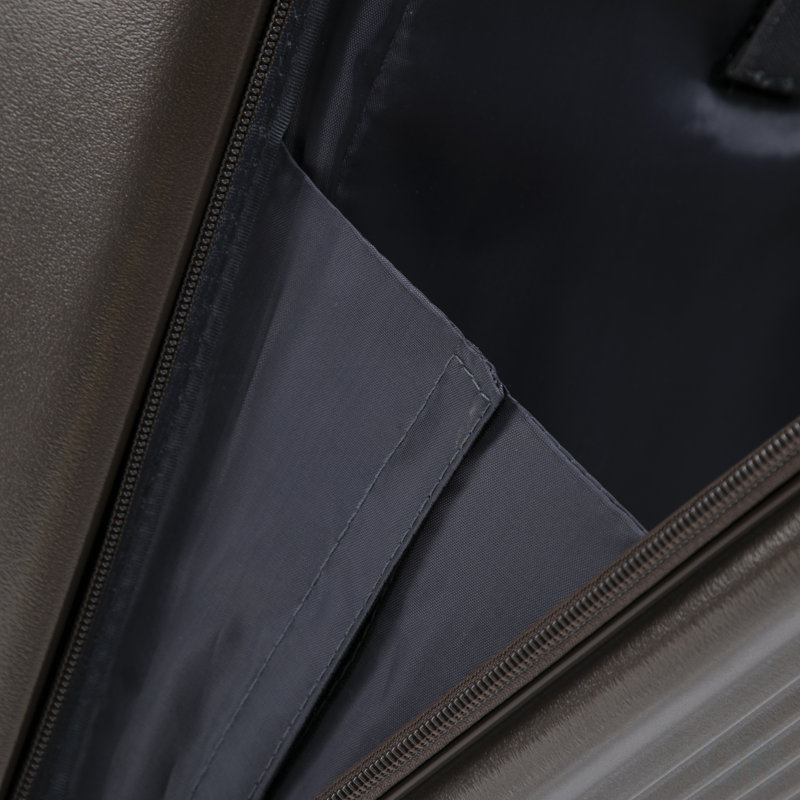 14 "/ 20" 2 pièces / ensemble dans un bagage à roulettes en ABS, avec serrure à combinaison et ouverture avant, étui à cosmétiques 14 "(brun)