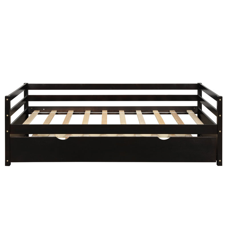 Lit de jour moderne avec cadre gigogne, Espresso